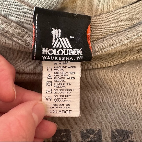 Harley-Davidson Vintage 2002 Men’s T-Shirt Size 2X Olive Green Logo Made In USA - Picture 8 of 8